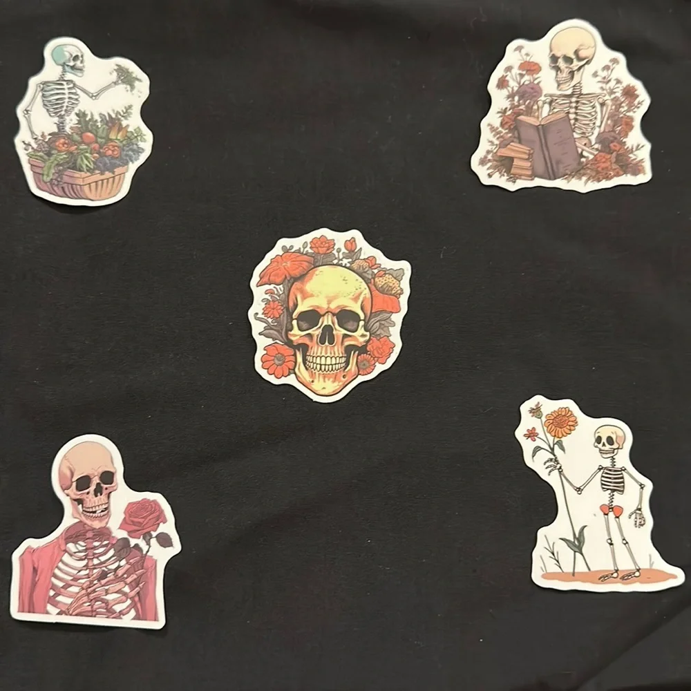 Floral skull stickers/decals.